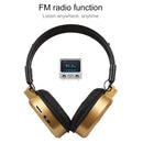 SH-S1 Folding Stereo HiFi Wireless Sports Headphone Headset with LCD Screen to Display Track Information & SD / TF Card, For Smart Phones & iPad & Laptop & Notebook & MP3 or Other Audio Devices(Gold)