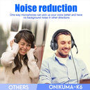 ONIKUMA K6 Over Ear Bass Stereo Surround Gaming Headphone with Microphone & Red Light(Black Blue)