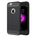 For iPhone 6 Plus & 6s Plus Brushed Texture Fiber TPU Rugged Armor Protective Case(Black)