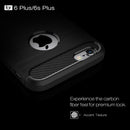 For iPhone 6 Plus & 6s Plus Brushed Texture Fiber TPU Rugged Armor Protective Case(Black)