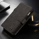 CaseMe for iPhone 6 Plus & 6s Plus Multifunctional Leather Billfold with Detachable Magnetic PC Protective Case & 13 Card Slots & 1 Photo Frames & 1 Zipper Wallet & 2 Magnetic Clasps & Holder(Black)