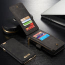 CaseMe for iPhone 6 Plus & 6s Plus Multifunctional Leather Billfold with Detachable Magnetic PC Protective Case & 13 Card Slots & 1 Photo Frames & 1 Zipper Wallet & 2 Magnetic Clasps & Holder(Black)