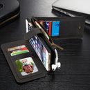 CaseMe for iPhone 6 Plus & 6s Plus Multifunctional Leather Billfold with Detachable Magnetic PC Protective Case & 13 Card Slots & 1 Photo Frames & 1 Zipper Wallet & 2 Magnetic Clasps & Holder(Black)