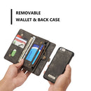 CaseMe for iPhone 6 Plus & 6s Plus Multifunctional Leather Billfold with Detachable Magnetic PC Back Protective Case & 10 Card Slots & 3 Cash Slots & 2 Photo Frames & 1 Zipper Wallet & 3 Magnetic Clasps & Holder(Black)
