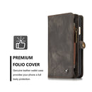 CaseMe for iPhone 6 Plus & 6s Plus Multifunctional Leather Billfold with Detachable Magnetic PC Back Protective Case & 10 Card Slots & 3 Cash Slots & 2 Photo Frames & 1 Zipper Wallet & 3 Magnetic Clasps & Holder(Black)