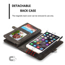 CaseMe for iPhone 6 Plus & 6s Plus Multifunctional Leather Billfold with Detachable Magnetic PC Back Protective Case & 10 Card Slots & 3 Cash Slots & 2 Photo Frames & 1 Zipper Wallet & 3 Magnetic Clasps & Holder(Black)