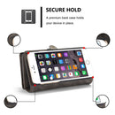 CaseMe for iPhone 6 Plus & 6s Plus Multifunctional Leather Billfold with Detachable Magnetic PC Back Protective Case & 10 Card Slots & 3 Cash Slots & 2 Photo Frames & 1 Zipper Wallet & 3 Magnetic Clasps & Holder(Black)