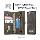 CaseMe for iPhone 6 Plus & 6s Plus Multifunctional Leather Billfold with Detachable Magnetic PC Back Protective Case & 10 Card Slots & 3 Cash Slots & 2 Photo Frames & 1 Zipper Wallet & 3 Magnetic Clasps & Holder(Black)