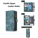 CaseMe for iPhone 6 Plus & 6s Plus Multifunctional Leather Billfold with Detachable Magnetic PC Back Protective Case & 10 Card Slots & 3 Cash Slots & 2 Photo Frames & 1 Zipper Wallet & 3 Magnetic Clasps & Holder(Green)