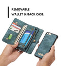 CaseMe for iPhone 6 Plus & 6s Plus Multifunctional Leather Billfold with Detachable Magnetic PC Back Protective Case & 10 Card Slots & 3 Cash Slots & 2 Photo Frames & 1 Zipper Wallet & 3 Magnetic Clasps & Holder(Green)