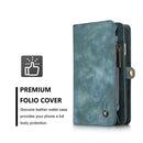 CaseMe for iPhone 6 Plus & 6s Plus Multifunctional Leather Billfold with Detachable Magnetic PC Back Protective Case & 10 Card Slots & 3 Cash Slots & 2 Photo Frames & 1 Zipper Wallet & 3 Magnetic Clasps & Holder(Green)