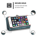 CaseMe for iPhone 6 Plus & 6s Plus Multifunctional Leather Billfold with Detachable Magnetic PC Back Protective Case & 10 Card Slots & 3 Cash Slots & 2 Photo Frames & 1 Zipper Wallet & 3 Magnetic Clasps & Holder(Green)