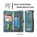 CaseMe for iPhone 6 Plus & 6s Plus Multifunctional Leather Billfold with Detachable Magnetic PC Back Protective Case & 10 Card Slots & 3 Cash Slots & 2 Photo Frames & 1 Zipper Wallet & 3 Magnetic Clasps & Holder(Green)