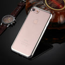 For iPhone 6 & 6s Diamond Bling Luxury Plating PC Frame Transparent TPU Protective Case(Silver)
