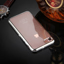 For iPhone 6 & 6s Diamond Bling Luxury Plating PC Frame Transparent TPU Protective Case(Silver)