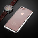For iPhone 6 & 6s Diamond Bling Luxury Plating PC Frame Transparent TPU Protective Case(Silver)