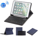 Detachable Bluetooth Keyboard + Horizontal Flip Leather Tablet Case with Holder & Pencil Holder for iPad Pro 9.7 inch, iPad Air, iPad Air 2, iPad 9.7 inch (2017), iPad 9.7 inch (2018) (Blue)