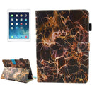 For iPad 9.7 (2018) & iPad 9.7 inch 2017 / iPad Air / iPad Air 2 Universal Black and Gold Marble Pattern Horizontal Flip Leather Protective Case with Holder & Card Slots & Sleep
