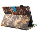 For iPad 9.7 (2018) & iPad 9.7 inch 2017 / iPad Air / iPad Air 2 Universal Black and Gold Marble Pattern Horizontal Flip Leather Protective Case with Holder & Card Slots & Sleep