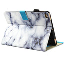 For iPad 9.7 (2018) & iPad 9.7 inch 2017 / iPad Air / iPad Air 2 Universal Black and White Marble Pattern Horizontal Flip Leather Protective Case with Holder & Card Slots & Sleep