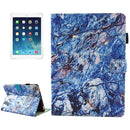For iPad 9.7 (2018) & iPad 9.7 inch 2017 / iPad Air / iPad Air 2 Universal Blue Marble Pattern Horizontal Flip Leather Protective Case with Holder & Card Slots & Sleep