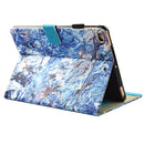 For iPad 9.7 (2018) & iPad 9.7 inch 2017 / iPad Air / iPad Air 2 Universal Blue Marble Pattern Horizontal Flip Leather Protective Case with Holder & Card Slots & Sleep