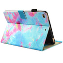 For iPad 9.7 (2018) & iPad 9.7 inch 2017 / iPad Air / iPad Air 2 Universal Blue and Pink Marble Pattern Horizontal Flip Leather Protective Case with Holder & Card Slots & Sleep