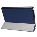 For iPad 9.7 (2018) & iPad 9.7 (2017) Custer Texture Horizontal Flip Leather Case with Three-folding Holder & Sleep / Wake-up Function(Dark Blue)