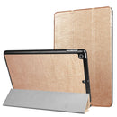 For iPad 9.7 (2018) & iPad 9.7 (2017) Custer Texture Horizontal Flip Leather Case with Three-folding Holder & Sleep / Wake-up Function(Gold)