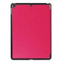 For iPad 9.7 (2018) & iPad 9.7 (2017) Custer Texture Horizontal Flip Leather Case with Three-folding Holder & Sleep / Wake-up Function(Magenta)