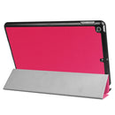 For iPad 9.7 (2018) & iPad 9.7 (2017) Custer Texture Horizontal Flip Leather Case with Three-folding Holder & Sleep / Wake-up Function(Magenta)