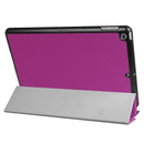 For iPad 9.7 (2018) & iPad 9.7 (2017) Custer Texture Horizontal Flip Leather Case with Three-folding Holder & Sleep / Wake-up Function(Purple)