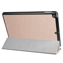 For iPad 9.7 (2018) & iPad 9.7 (2017) Custer Texture Horizontal Flip Leather Case with Three-folding Holder & Sleep / Wake-up Function(Rose Gold)