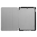 For iPad 9.7 (2018) & iPad 9.7 (2017) Cross Texture Painting Tower Pattern Horizontal Flip Leather Case with Three-folding Holder
