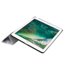 For iPad 9.7 (2018) & iPad 9.7 (2017) Cross Texture Painting Tower Pattern Horizontal Flip Leather Case with Three-folding Holder