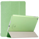 For iPad 9.7 (2018) & iPad 9.7 inch (2017) & iPad Air Silk Texture Horizontal Flip Leather Case with Three-folding Holder(Green)