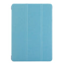 For iPad 9.7 (2018) & iPad 9.7 inch (2017) & iPad Air Silk Texture Horizontal Flip Leather Case with Three-folding Holder(Blue)