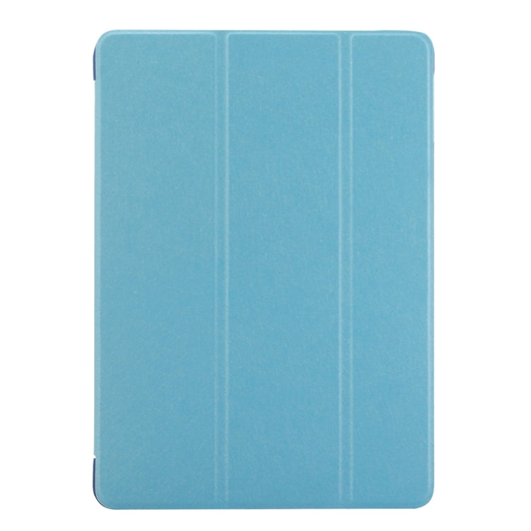For iPad 9.7 (2018) & iPad 9.7 inch (2017) & iPad Air Silk Texture Horizontal Flip Leather Case with Three-folding Holder(Blue)