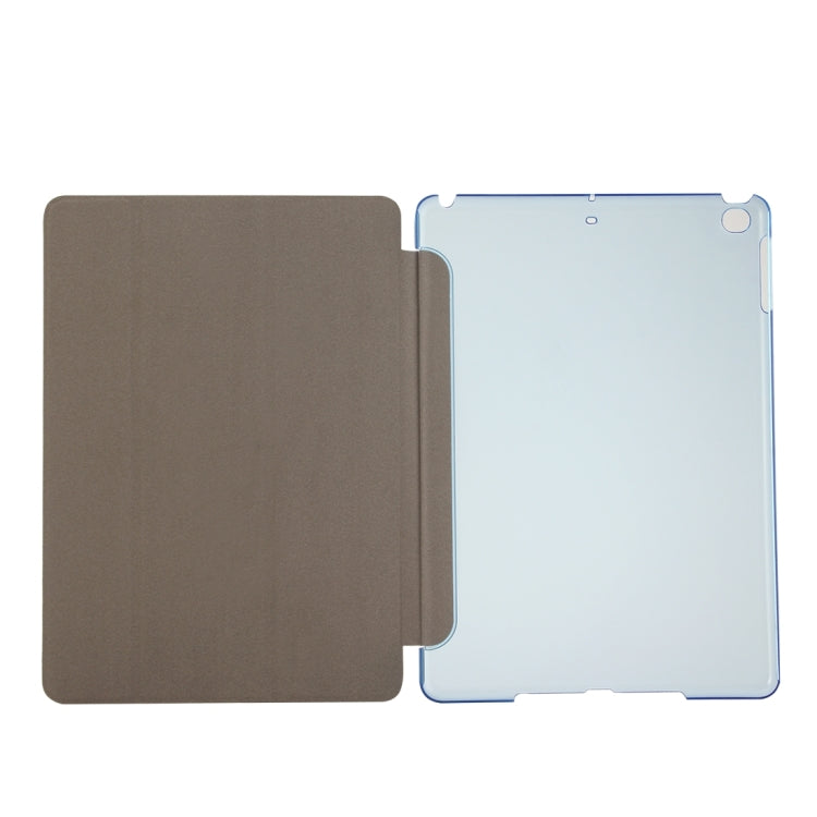 For iPad 9.7 (2018) & iPad 9.7 inch (2017) & iPad Air Silk Texture Horizontal Flip Leather Case with Three-folding Holder(Blue)
