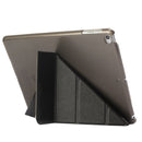 For iPad 9.7 (2018) & iPad 9.7 (2017) & iPad Air Silk Texture Horizontal Deformation Flip Leather Case with Three-folding Holder(Black)