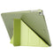 For iPad 9.7 (2018) & iPad 9.7 (2017) & iPad Air Silk Texture Horizontal Deformation Flip Leather Case with Three-folding Holder(Green)
