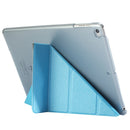 For iPad 9.7 (2018) & iPad 9.7 (2017) & iPad Air Silk Texture Horizontal Deformation Flip Leather Case with Three-folding Holder(Blue)