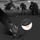 For iPhone 8 & 7 Brushed Texture Fiber TPU Rugged Armor Protective Case(Black)