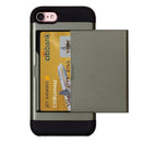 For iPhone 8 & 7 Slide Style TPU + PC Combination Case with Card Slot(Army Green)