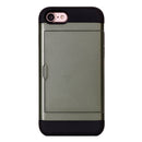 For iPhone 8 & 7 Slide Style TPU + PC Combination Case with Card Slot(Army Green)