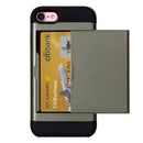 For iPhone 8 & 7 Slide Style TPU + PC Combination Case with Card Slot(Army Green)