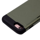For iPhone 8 & 7 Slide Style TPU + PC Combination Case with Card Slot(Army Green)