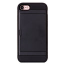 For iPhone 8 & 7 Slide Style TPU + PC Combination Case with Card Slot(Black)