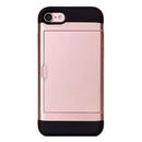 For iPhone 8 & 7 Slide Style TPU + PC Combination Case with Card Slot(Rose Gold)