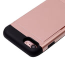 For iPhone 8 & 7 Slide Style TPU + PC Combination Case with Card Slot(Rose Gold)